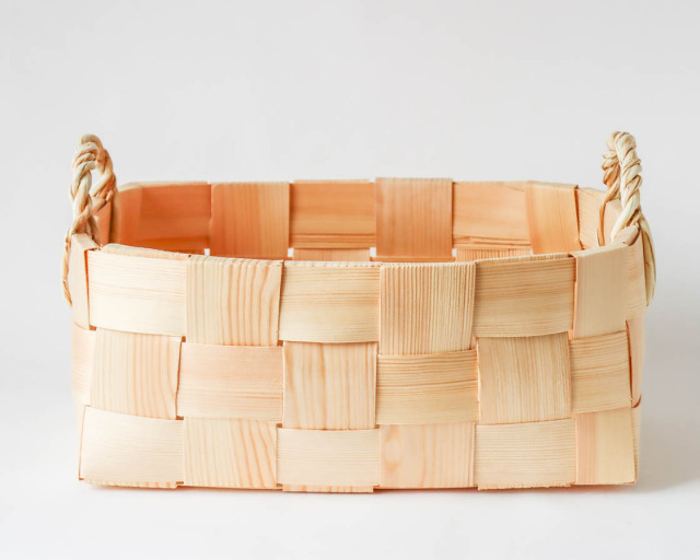 エストニア パイン 収納かご (深)