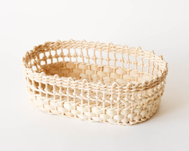 スロバキア corn husk オーバルバスケット (L)