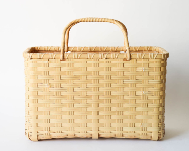 大分 真竹 寄せ編み 手提げ 2ハンドル