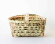 宮城 篠竹と桜のかご (楕円-深-中)