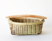 宮城 篠竹と桜のかご (丸-浅-中)