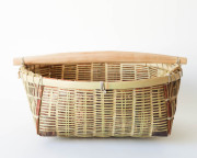 宮城 篠竹と桜のかご (丸-浅-特大)