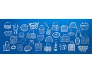 かご手ぬぐい｜日本のかご・青