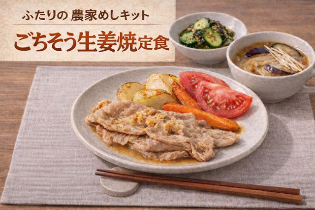 ふたりの農家めしキット(ごちそう生姜焼定食)【1.5kg】