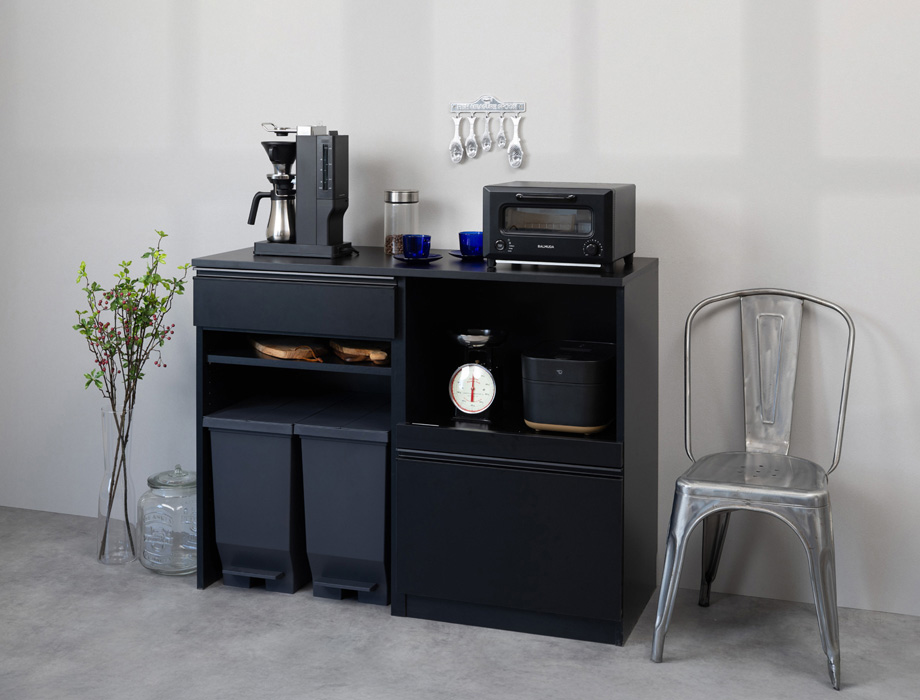 セミオーダーキッチンカウンターLASCO ゴミ箱収納・家電収納 （幅91～120cm 奥行42/47/52cm 高さ92cm） 全14色