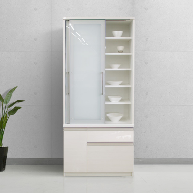 CLOUD2 （クラウド2） 食器棚 幅90cm 奥行46cm 高さ194cm ホワイト 白 