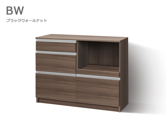セミオーダーキッチンカウンターLASCO 3段チェスト・家電収納（幅80