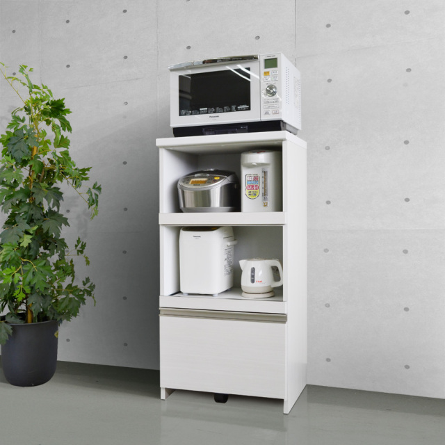 キッチンカウンター 地味 家電収納タイプ 約幅60cm ホワイト組立品イト
