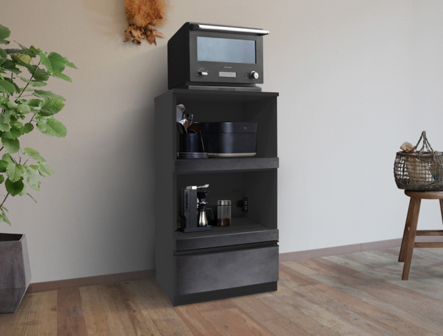 セミオーダーレンジ台LASCO 2段家電収納（幅61～80cm×奥行42/47/52cm×高さ117cm）全14色