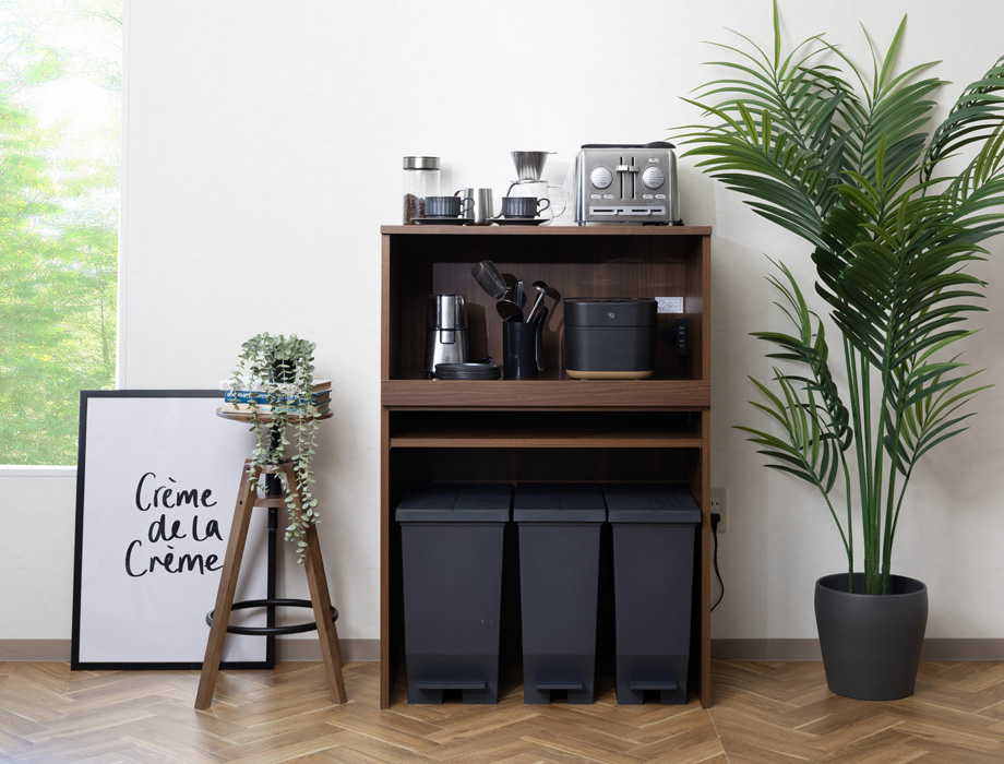 セミオーダーレンジ台LASCO ゴミ箱収納（幅61～80cm×奥行42/47/52cm×高さ117cm）全14色