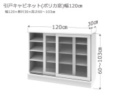 セミオーダーカウンター下収納LASCO（ラスコ） 引戸キャビネット（ポリカ窓）  幅120cm 奥行30cm 高さ60～103cm 全14色