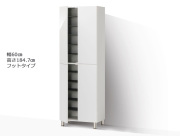 セミオーダーシューズボックス・靴箱 PORTIER レッグタイプ  幅60cm 奥行39.7cm 高さ184.7cm 全14色