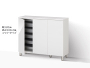 セミオーダーシューズボックス・靴箱 PORTIER レッグタイプ 幅120cm 奥行40.5cm 高さ100.2cm 全14色