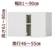 セミオーダー天井ツッパリ式耐震上置きラック [ピッタリー] 幅81～90cm 奥行46～55cm 高さ61～80cm
