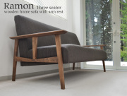 RAMON（ラモン）ソファ ３人掛け（幅177.5cm×奥行80.5cm×高さ85.0cm）