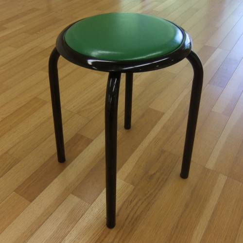 【送料無料】太いパイプ使用の丸いす10脚入・緑色 日本製  丸椅子 【M-24T】