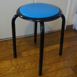 【送料無料】太いパイプ使用の丸いす10脚入・青色 日本製  丸椅子 【M-24T】