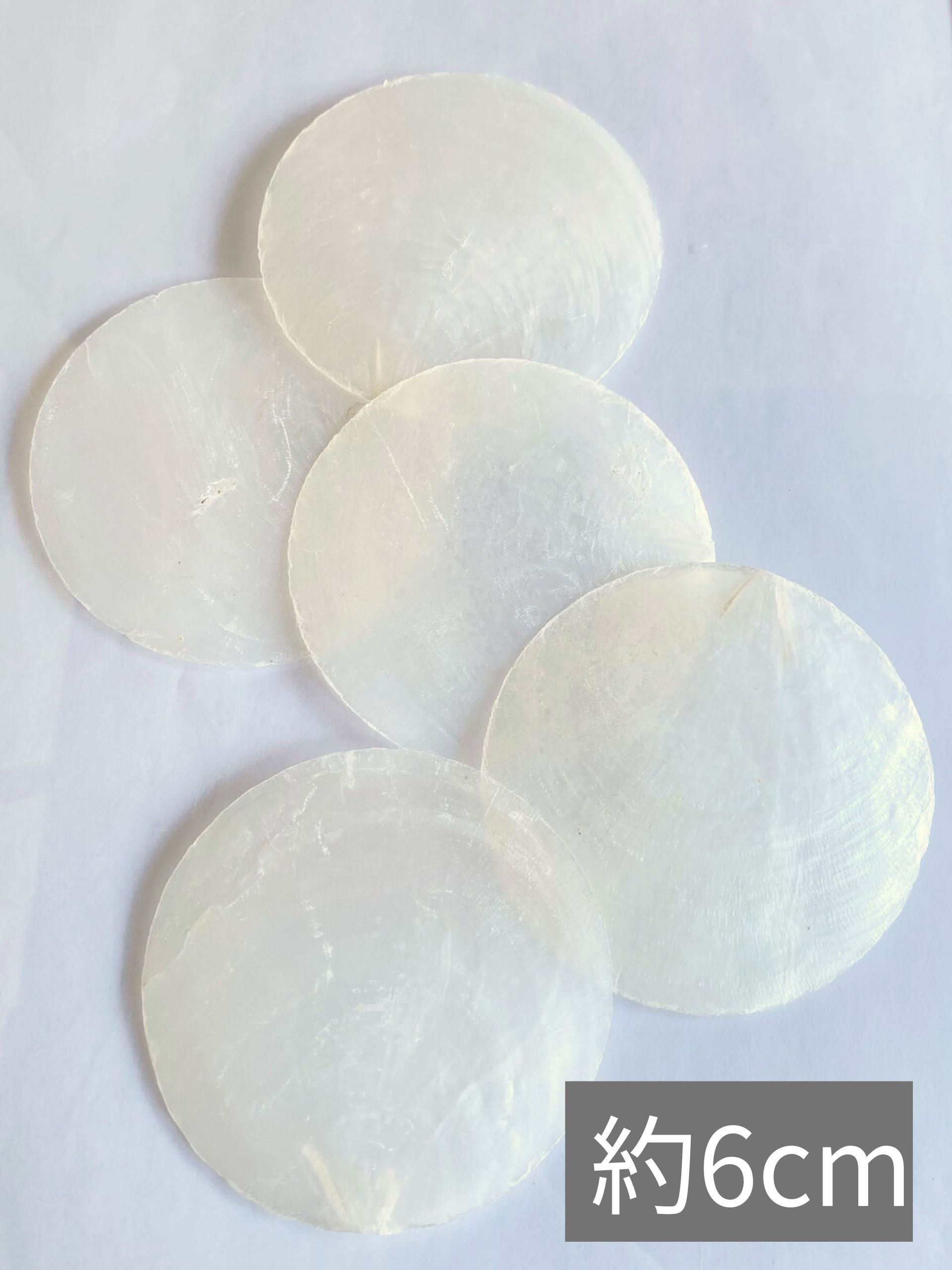 カピスナチュラル【約6cm/10枚】[メール便可-9袋まで]En:Capiz Round- natural