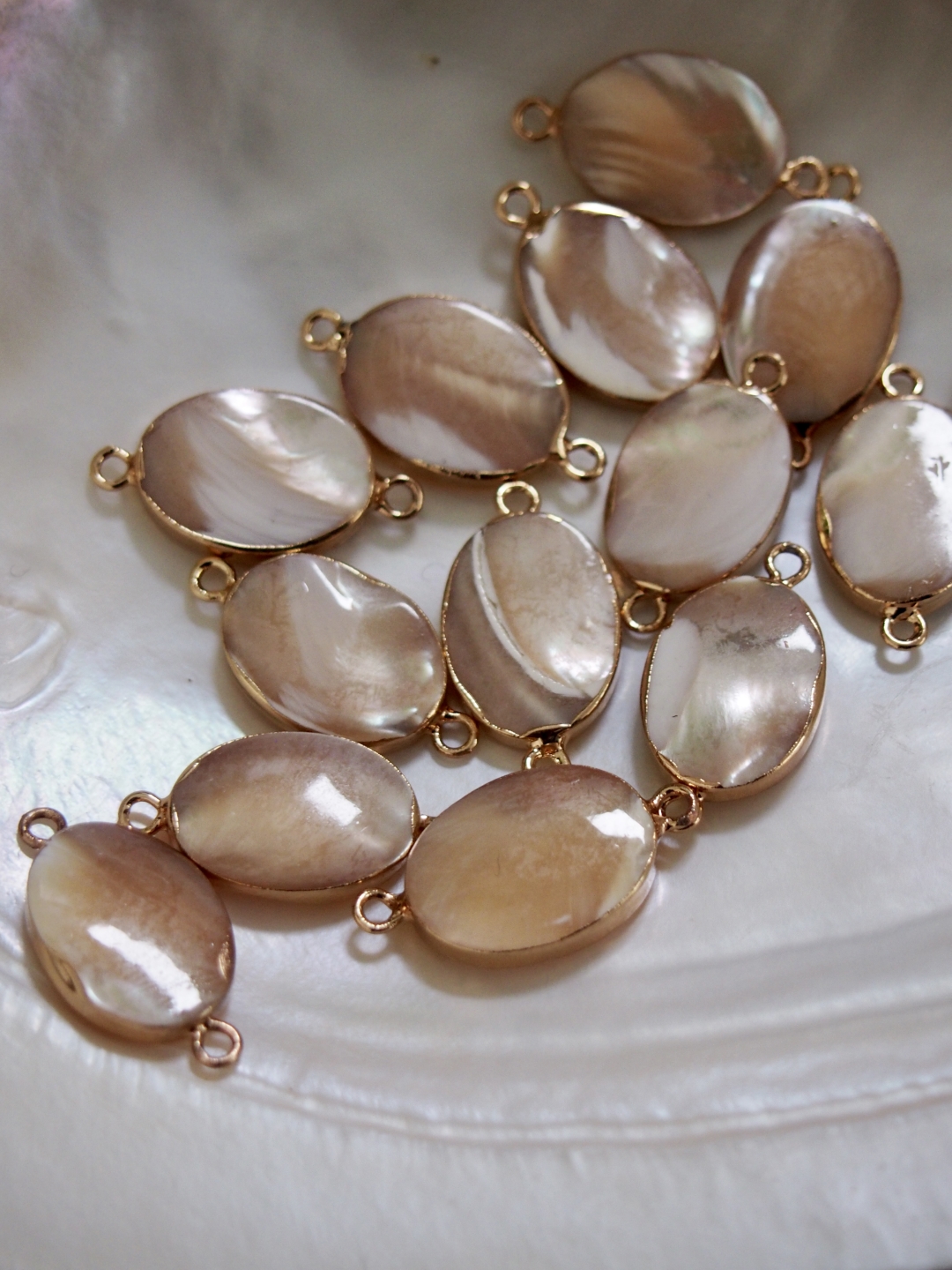 つなぎシェルパーツ -淡水真珠貝【約25×13mm/1個】[メール便可]まとめ買い10%OFF #315 En:Shell parts -Freshwater pearl MOP 貝殻