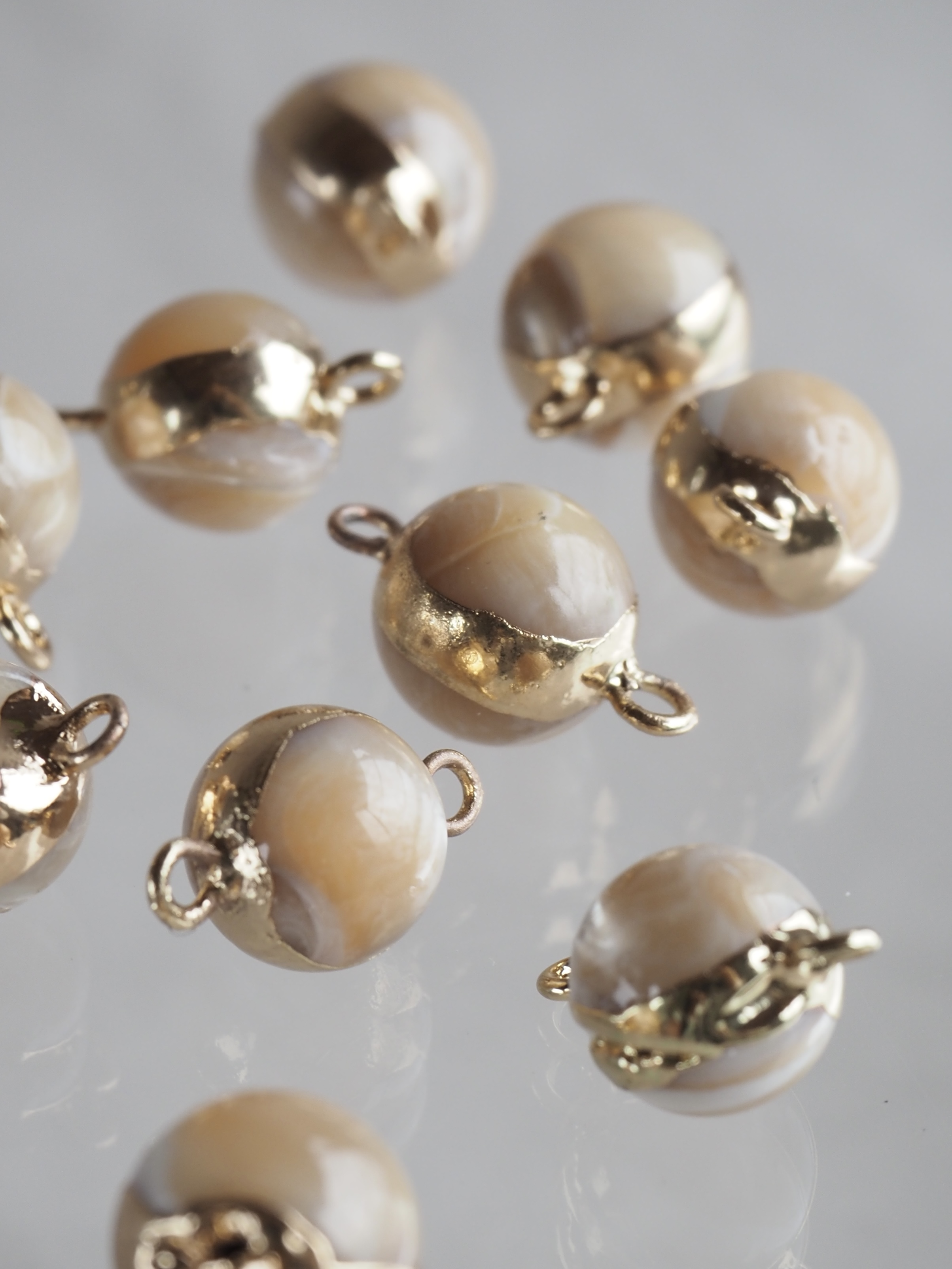 つなぎシェルパーツ-タカセガイボール【約10×18mm/1個】[メール便可]まとめ買い10%OFF #1163 En:Shell beads Trocus 貝殻