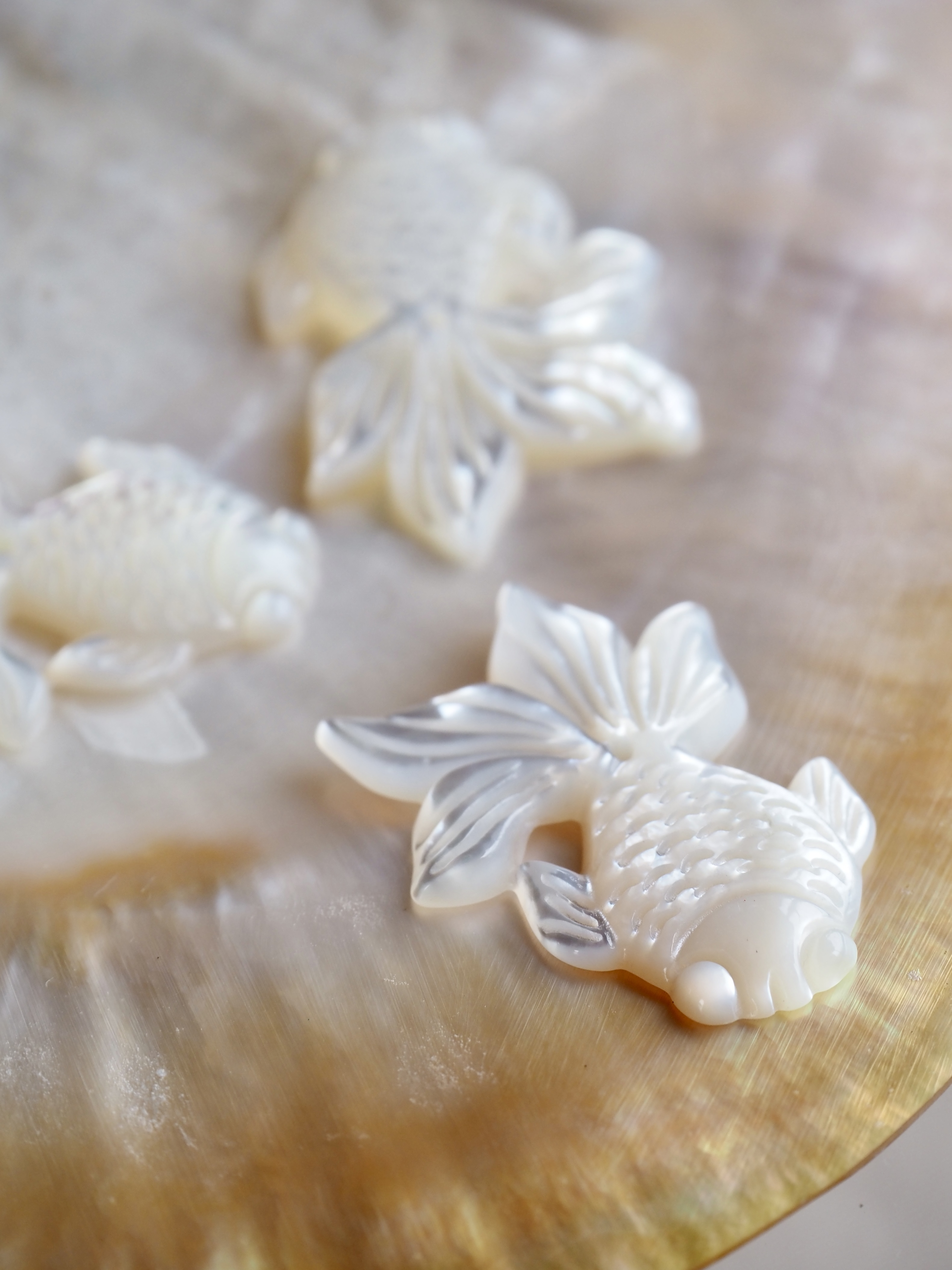 シェルビーズ-金魚 大 穴有(シロチョウガイ)【約20×30mm/1個】まとめ買い10%OFF [メール便可]#1206 貝殻