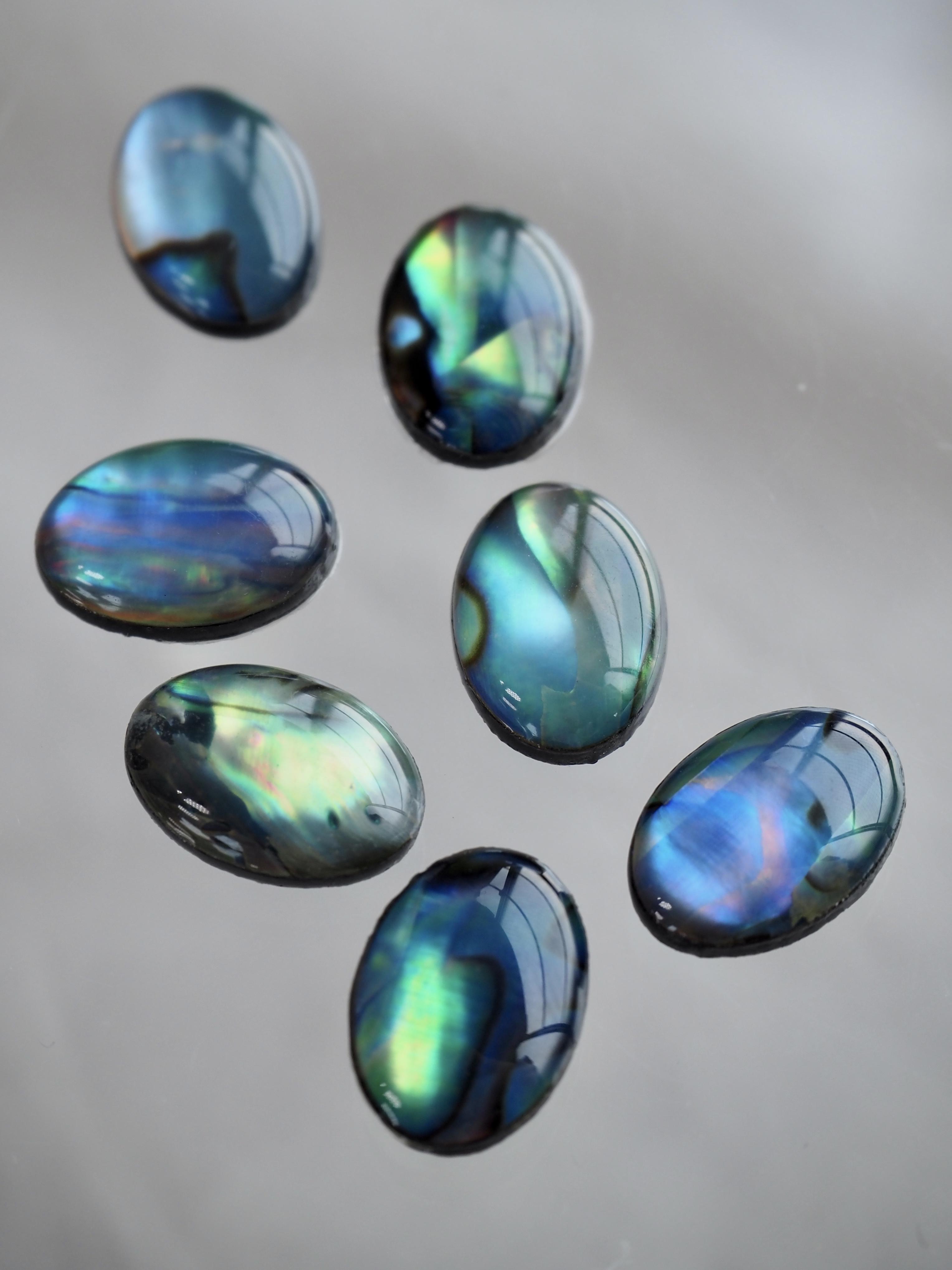 シェルカボション-オーバル(パウアアバロン-ヘリトリアワビ)【約8×13mm】1個 [メール便可]まとめ買い10%OFF #1241 En:Shell Beads -Haliotis iris