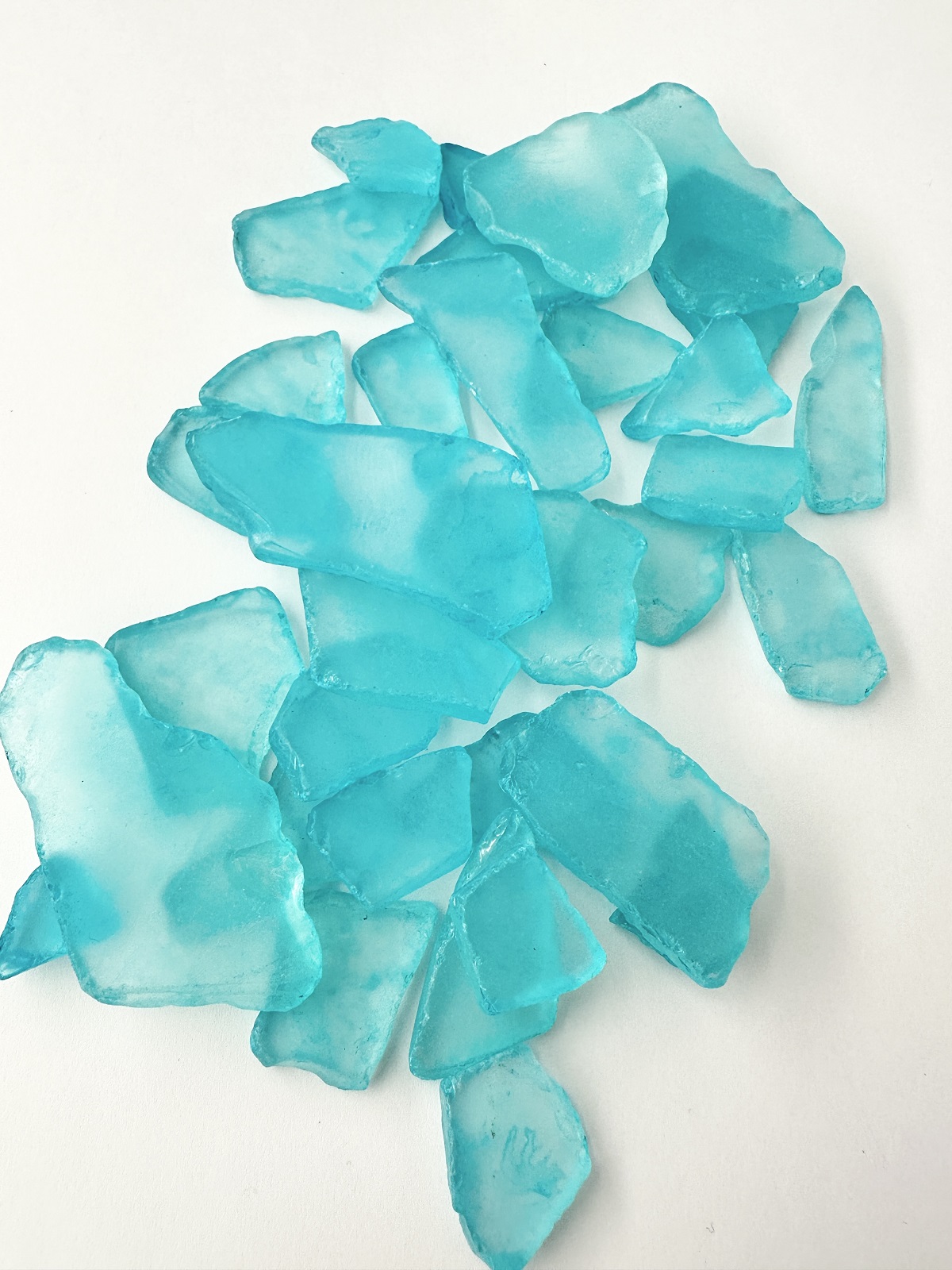 ビーチグラス(人工)単色売り-アクアブルー-【約250ｇ】[メール便可-3袋まで]　En: Beach Glass - aqua blue (250g)
