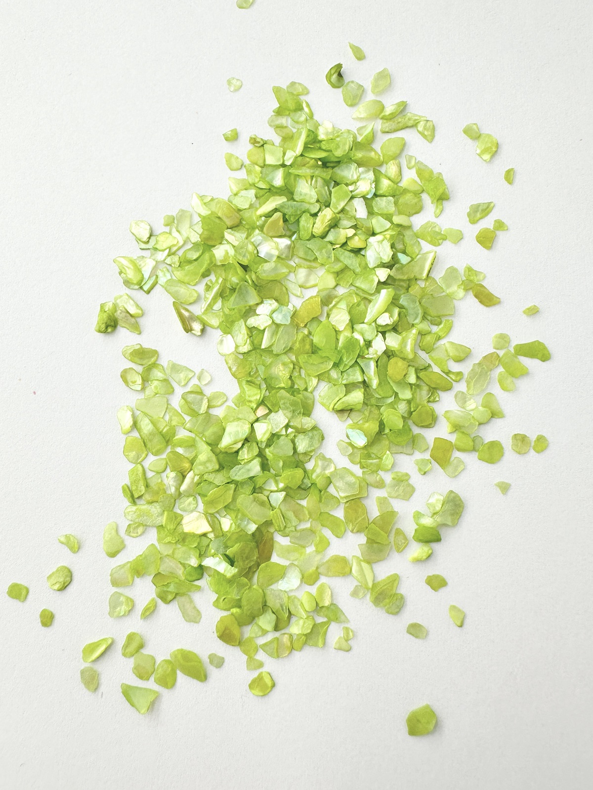 シェルフレーク(グリーン)アコヤガイ【約1～4mm(約2g)】#2076[メール便可]まとめ買い20%OFF