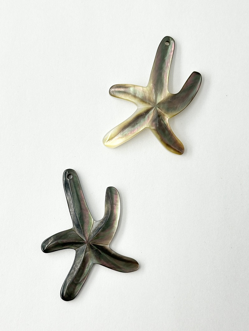 シェルパーツ - ヒトデ(クロチョウガイ)【約30×40mm/1個】[メール便可] まとめ買い10%OFF #2117 En:-Shell parts -Black MOP 貝殻