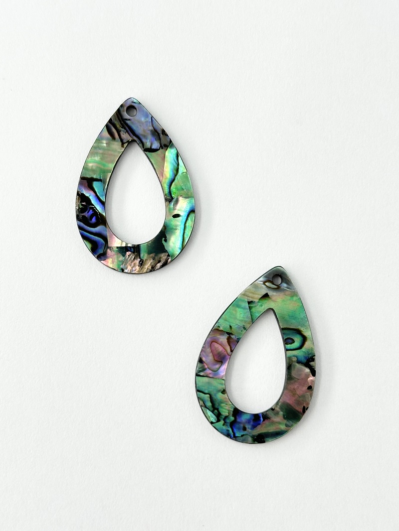 シェルパーツ-ティアドロップ(パウアアバロン)【約20×30mm/1個】[メール便可]まとめ買い10%OFF #2158 En:Shell parts -Haliotis iris 貝殻