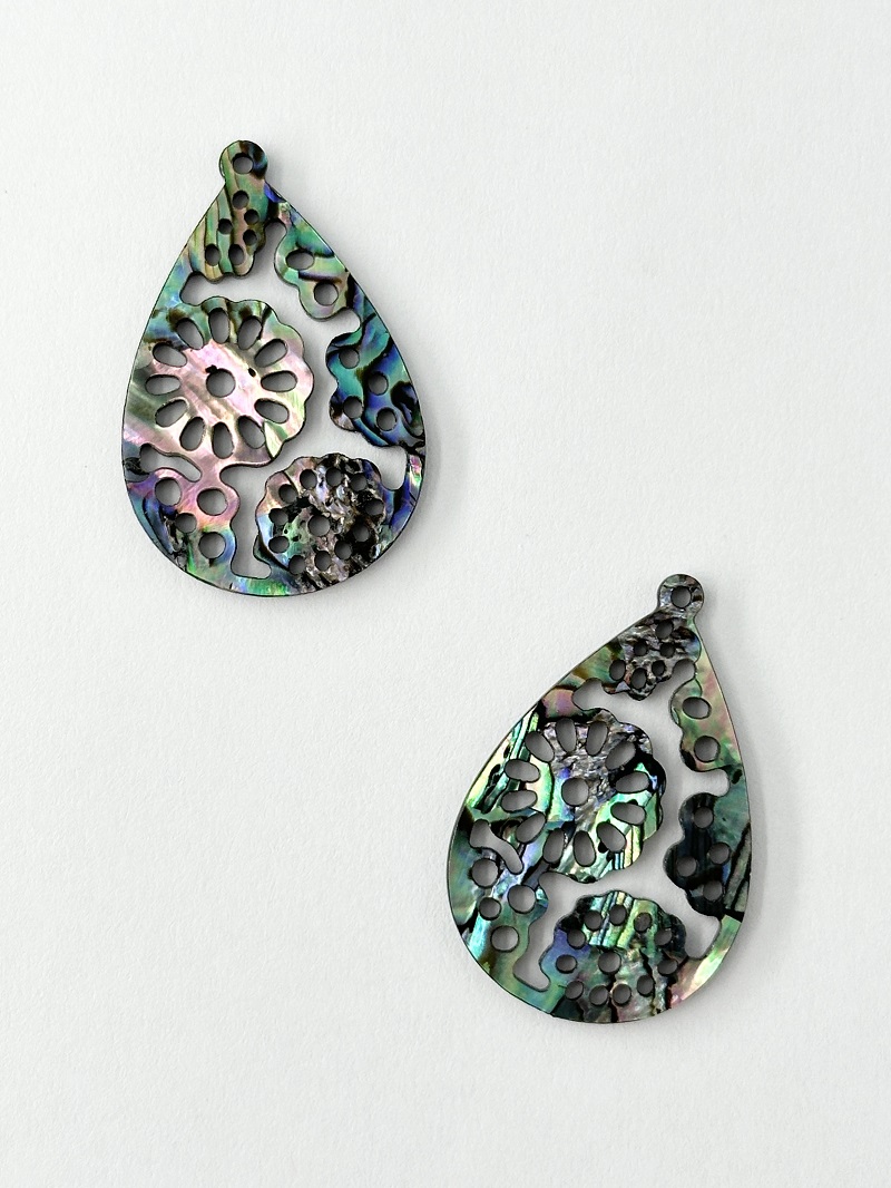 シェルパーツ-ティアドロップ(パウアアバロン)【約22×35mm/1個】[メール便可]まとめ買い10%OFF #2159 En:Shell parts -Haliotis iris 貝殻