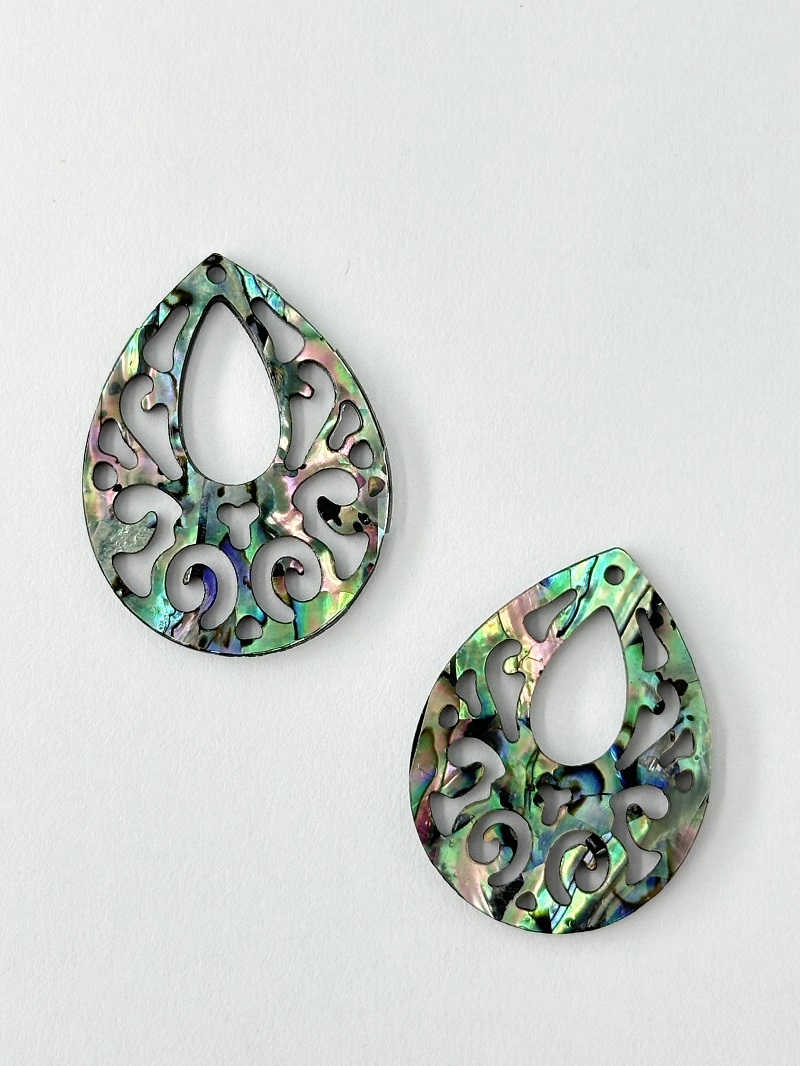 シェルパーツ-ティアドロップ(パウアアバロン)【約25×32mm/1個】[メール便可]まとめ買い10%OFF #2157 En:Shell parts -Haliotis iris 貝殻