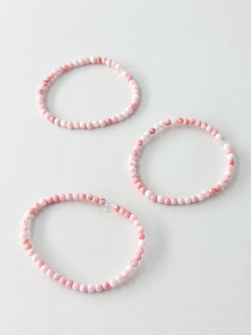 ソデボラ科-丸ビーズ(ピンク)【約2.5mm(約10cm・約45個)】#1375[メール便可]まとめ買い10%OFF 貝殻