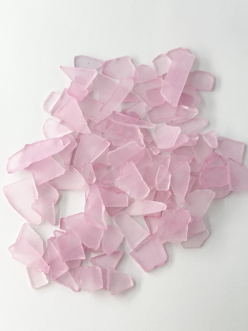 ビーチグラス(人工)単色売り-ピンク-《小さめサイズ》【約250ｇ】　[メール便可-3袋まで] En: Beach Glass - pink (250g)