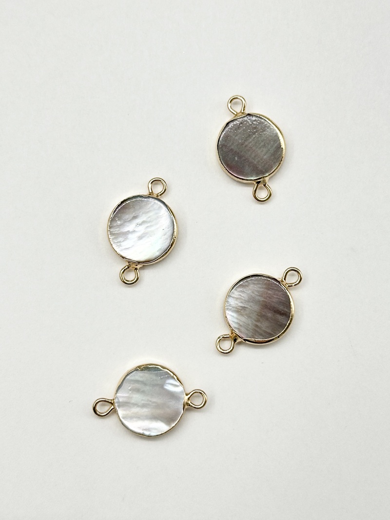 つなぎシェルパーツ -クロチョウガイ オーバル【約20×12mm/1個】[メール便可]まとめ買い10%OFF #2186 En:Shell parts -Black MOP 貝殻