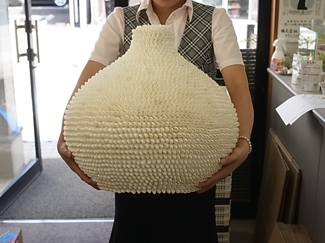 バブル-飾りツボ-【幅約43ｃｍ-高さ40ｃｍ/1個】  En:  Shell Vase - bubbles- (size: w43cm.h40cm, per 1pc)