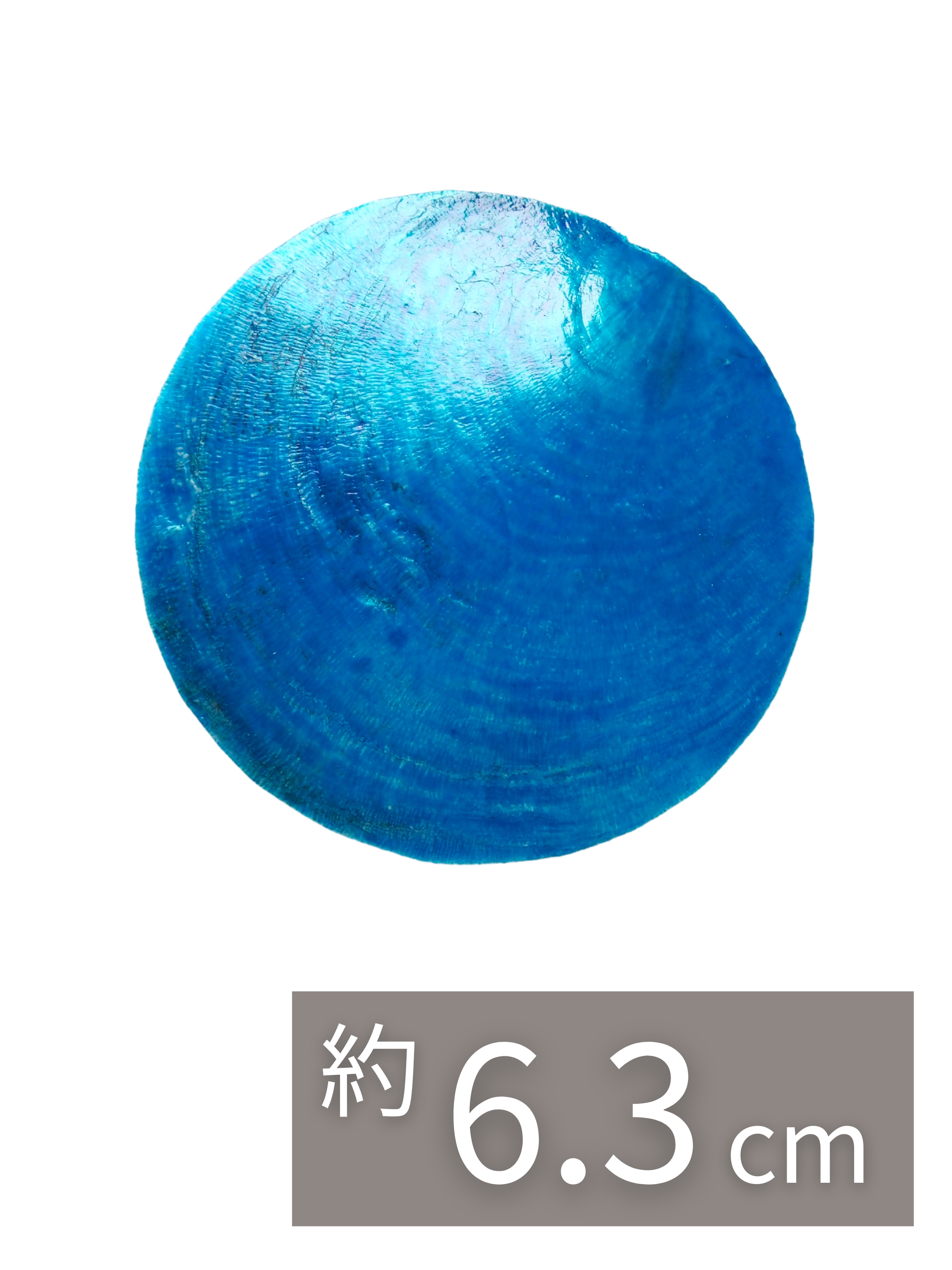カピスブルー2.5インチ【約6.3cm/10枚】[メール便可-8袋まで]En:Capiz Round- blue