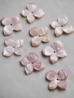 シェルビーズ -アジサイ ピンク(淡水真珠貝ピンク)【約12mm/1個】[メール便可]まとめ買い10%OFF #1367 En:Shell Beads -Freshwater pearl MOP 貝殻