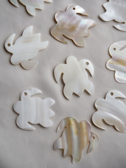 シェルプレートビーズ-タートルカット-24-（淡水真珠貝）【約2.5cm/1枚】[メール便可]まとめ買い10%OFF En: shell accesorry -turtle - fresh water pearl 貝殻