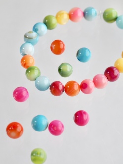 淡水真珠貝 -ビビッド 丸ビーズ【約5mm(約10cm・約20個)】#1304[メール便可]まとめ買い10%OFF En:Freshwater pearl MOP - Shell Beads 貝殻