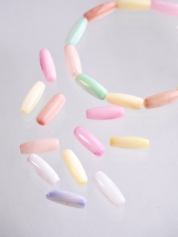 淡水真珠貝 -パステルカラー竹【約10×3mm(約10cm・約10個)】#1305[メール便可]まとめ買い10%OFF En:Freshwater pearl MOP - Shell Beads 貝殻