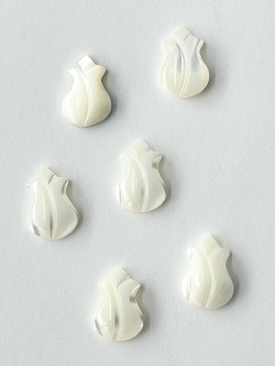 シェルビーズ-チューリップ片穴(タカセガイ)【約9×13mm/1個】[メール便可]まとめ買い10%OFF #2093 En: Trocus - Shell Beads 貝殻