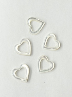 シェルパーツ-ハートサークル(シロチョウガイ)【約15mm/1個】[メール便可]まとめ買い10%OFF #1123 En: Shell Beads -White MOP 貝殻