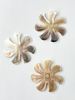 シェルパーツ - ファン(クロチョウガイ)【約32mm/1個】[メール便可] まとめ買い10%OFF #2118 En:-Shell parts -Black MOP 貝殻