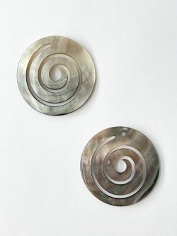 シェルパーツ-渦巻き(クロチョウガイ)【約32mm】1個 [メール便可]まとめ買い10%OFF #2122 En:Shell parts -Black MOP 貝殻