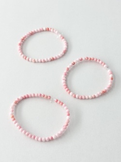 ソデボラ科-丸ビーズ(ピンク)【約2.5mm(約10cm・約45個)】#1375[メール便可]まとめ買い10%OFF 貝殻