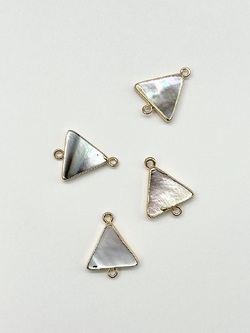 つなぎシェルパーツ -クロチョウガイ トライアングル【約22×17mm/1個】[メール便可]まとめ買い10%OFF #2185 En:Shell parts -Black MOP 貝殻