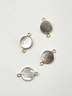 つなぎシェルパーツ -クロチョウガイ オーバル【約20×12mm/1個】[メール便可]まとめ買い10%OFF #2186 En:Shell parts -Black MOP 貝殻