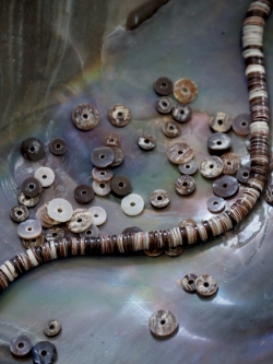 オイスター#13【約0.3～0.6ｃｍ/1本約40ｃｍ】[メール便可-10袋まで]   En:  Shell accesorry Black oyster (Size:0.3-0.6cm, per 1strand-40cm) 貝殻