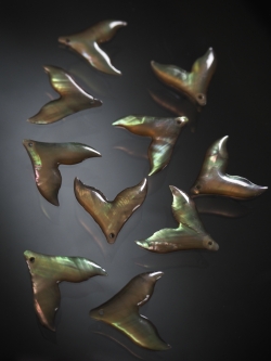 シェルビーズ - ホエールテール ブラウン(シロチョウガイ)【約20×20mm/1個】 [メール便可]まとめ買い10%OFF #1078 En:Shell Beads -White MOP 貝殻